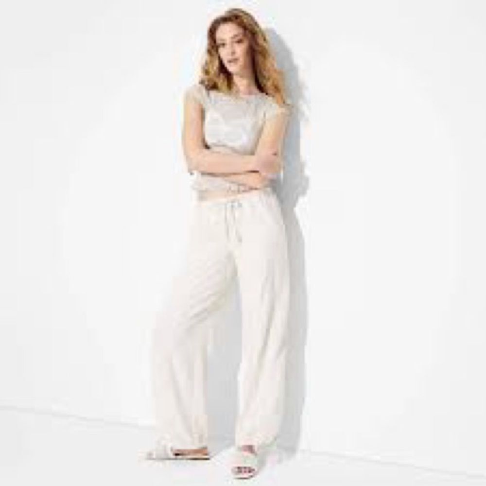 Wild Fable White Linen Pant